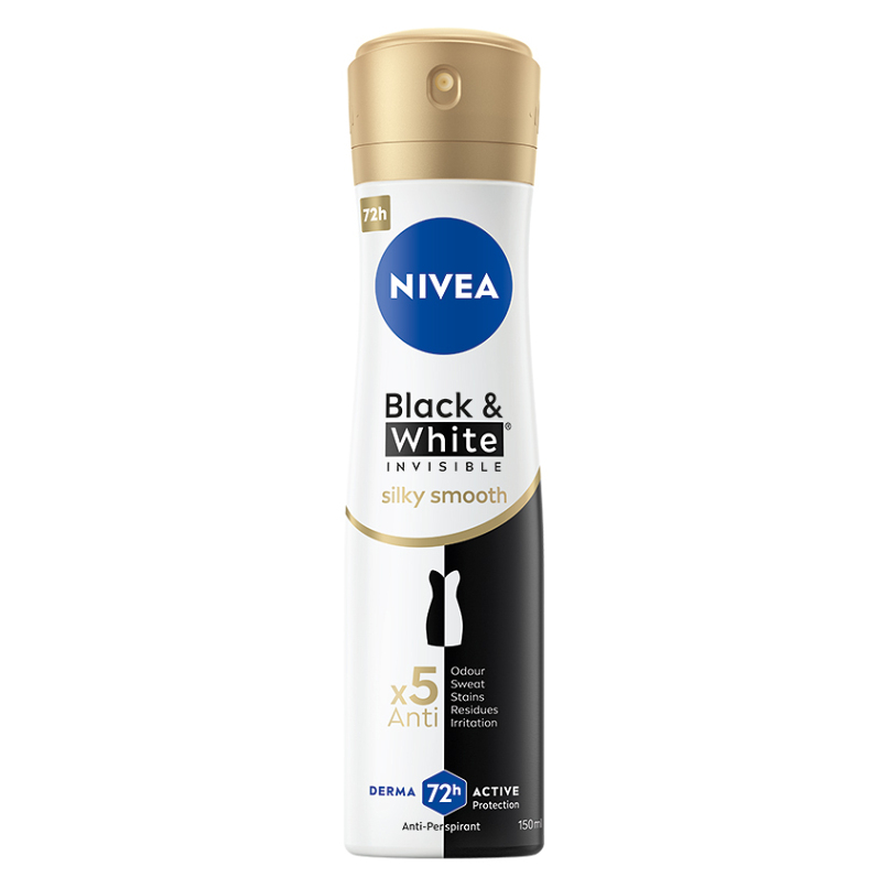 NIVEA Black & White Invisible Silky Smooth Sprej antiperspirant 150 ml