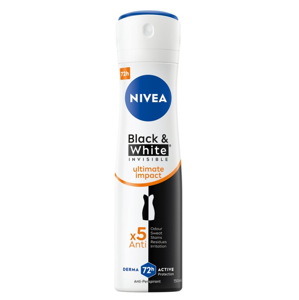 NIVEA Black&White Invisible Ultimate Impact Antiperspirant sprej 150 ml kúpite na Mojalekaren.sk
