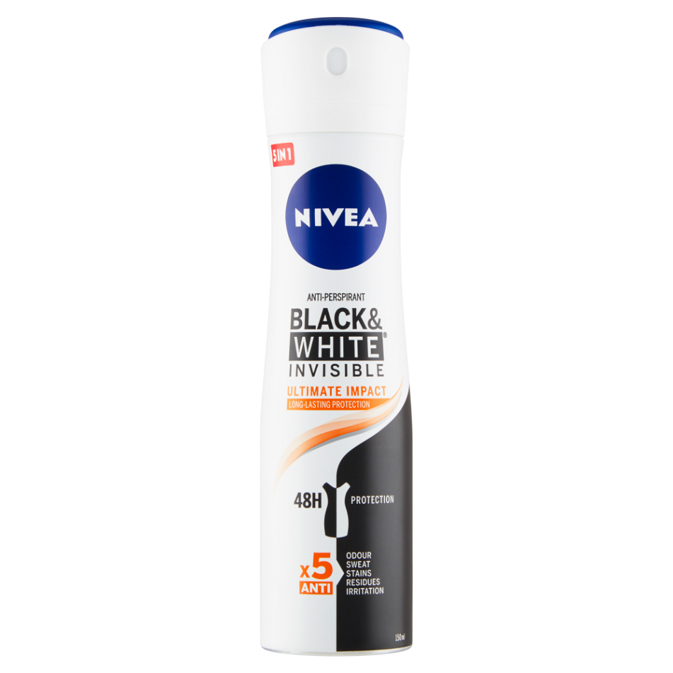 NIVEA Black&White Invisible Ultimate Impact Antiperspirant sprej 150 ml kúpite na Mojalekaren.sk