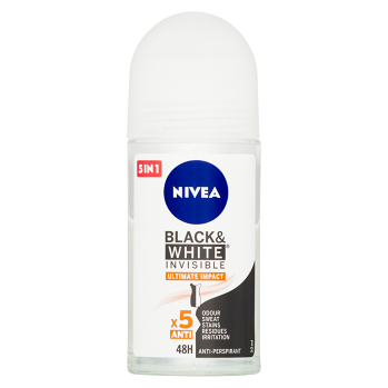 NIVEA Black&White Invisible Ultimate Impact Guľôčkový antiperspirant 50 ml
