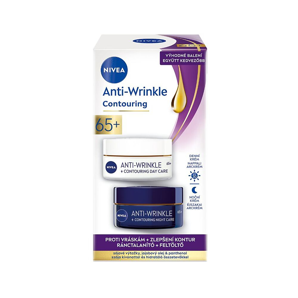 NIVEA Denný a nočný krém na zlepšenie kontúr (65+) 2 x 50 ml