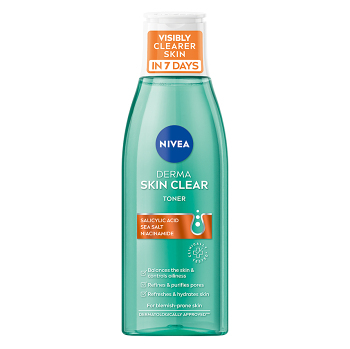 NIVEA Derma Skin Clear Čistiaca pleťová voda 200 ml (Kozmetika na akné) - Čistiace