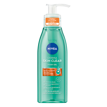 NIVEA Derma Skin Clear Čistiaci pleťový gél 150 ml (Kozmetika na akné) - Čistiace