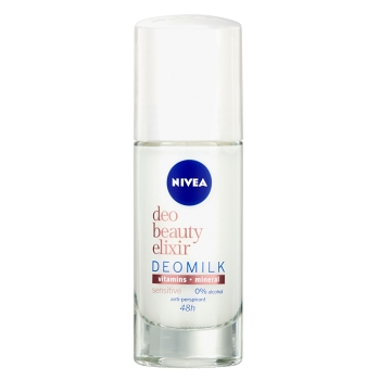NIVEA Deo Beauty Elixir Sensitive Deomilk Guličkový antiperspirant  40 ml (Roll-on dezodoranty)