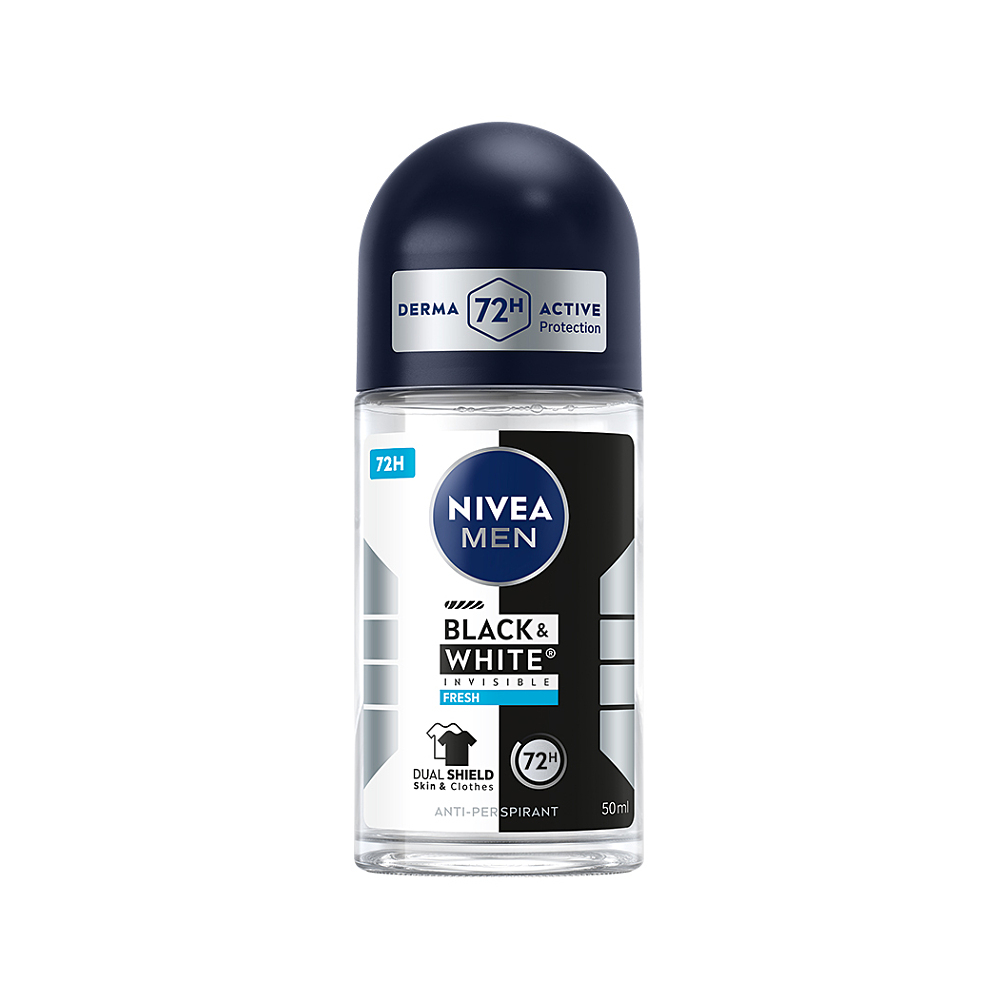 NIVEA Men Black & White Invisible Fresh Guľôčkový antiperspirant 50 ml