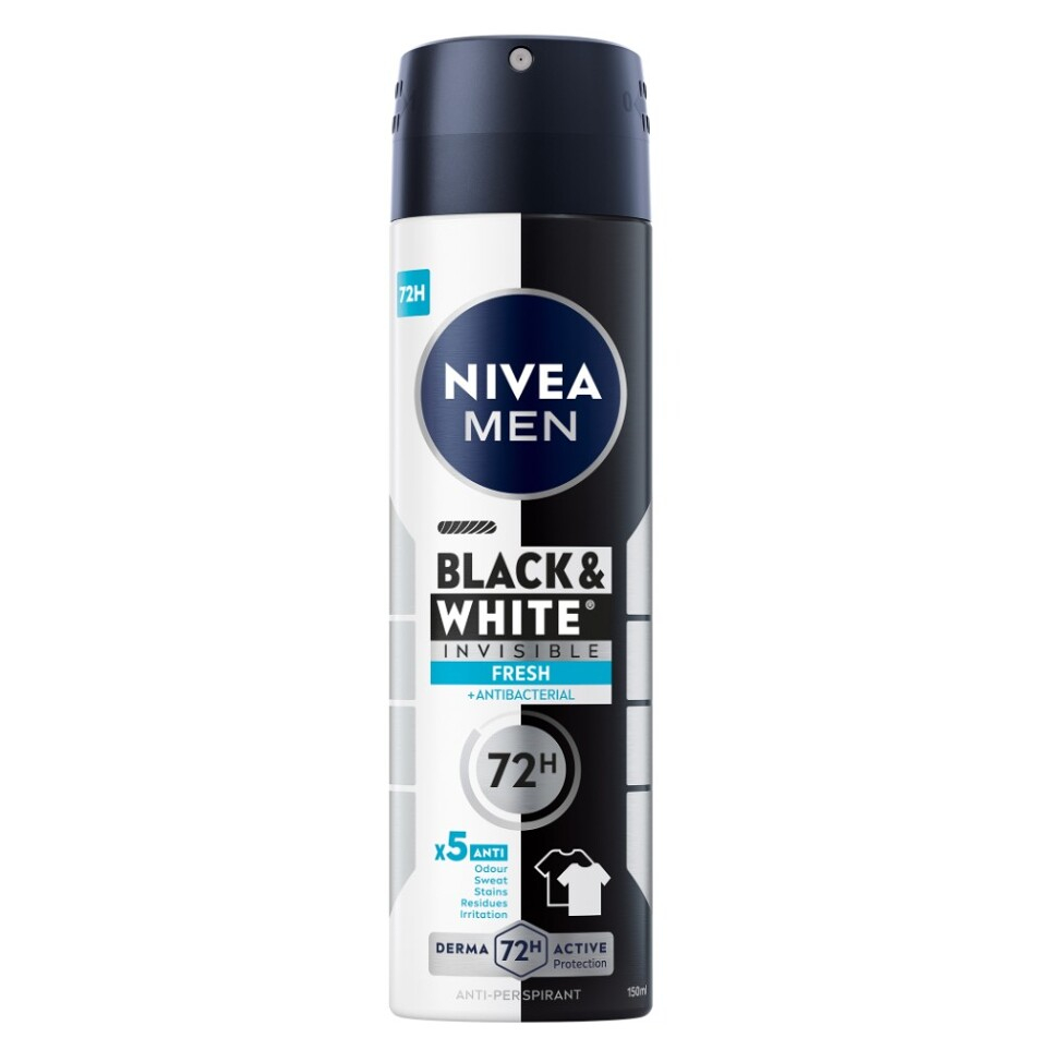NIVEA Men Black & White Invisible Fresh Sprej antiperspirant 150 ml