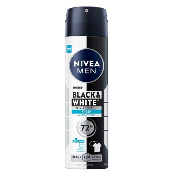 NIVEA Men Black & White Invisible Fresh Sprej antiperspirant 150 ml (Telové spreje)