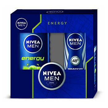NIVEA MEN Energy – sprchový gél 250 ml + deo sprej 150 ml + krém 30 ml