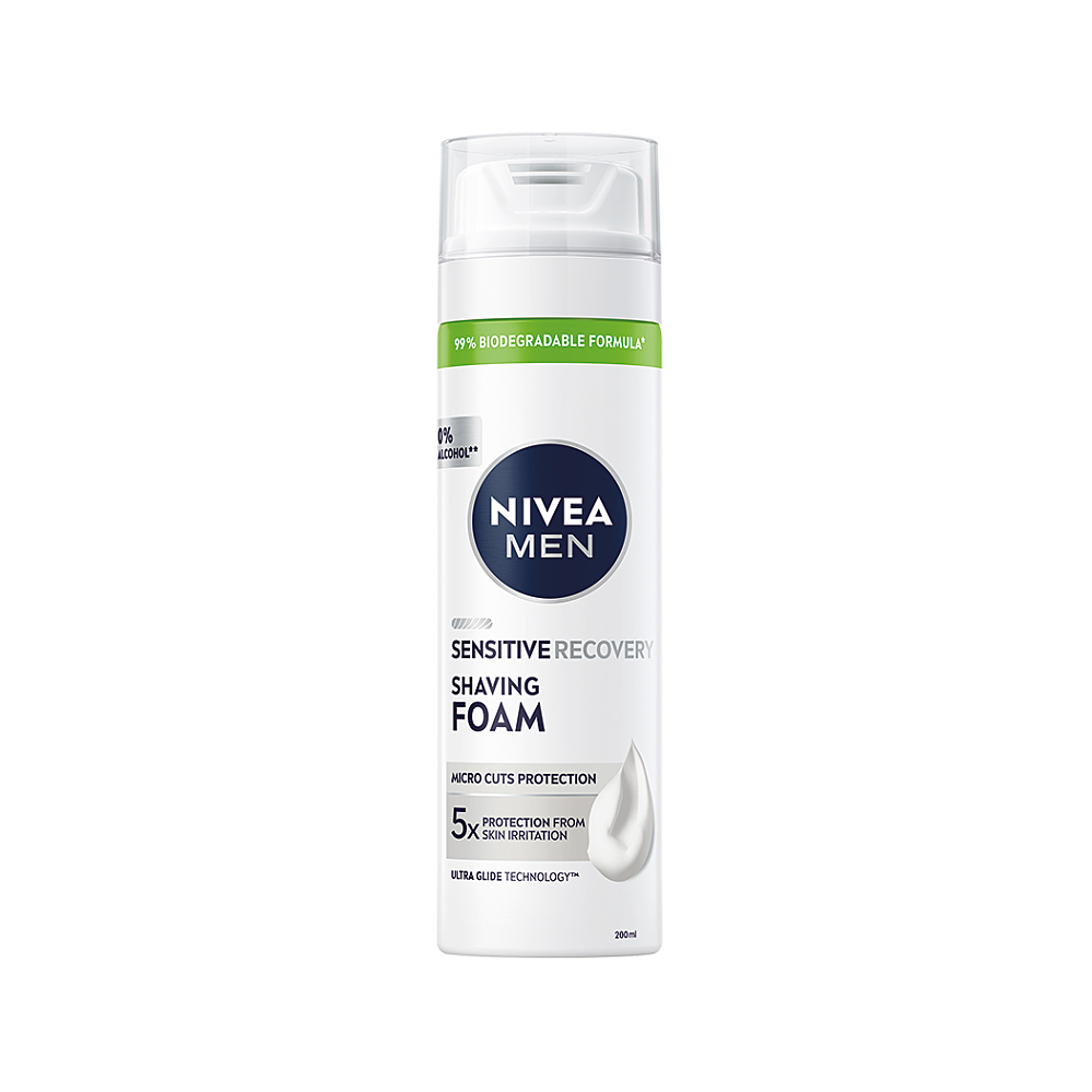 NIVEA Men Pena na holenie Sensitive Recovery 200 ml