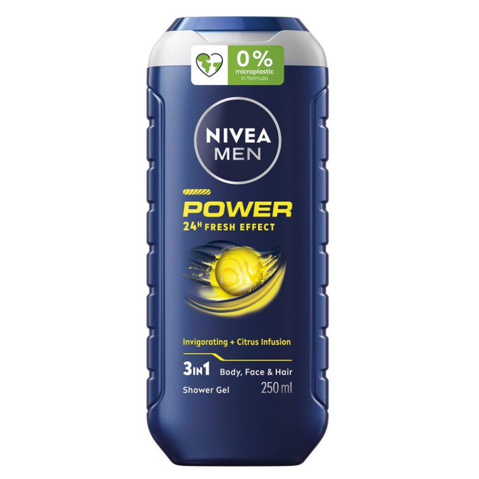 NIVEA Men Power Refresh Sprchový gél na telo, tvár a vlasy 250 ml