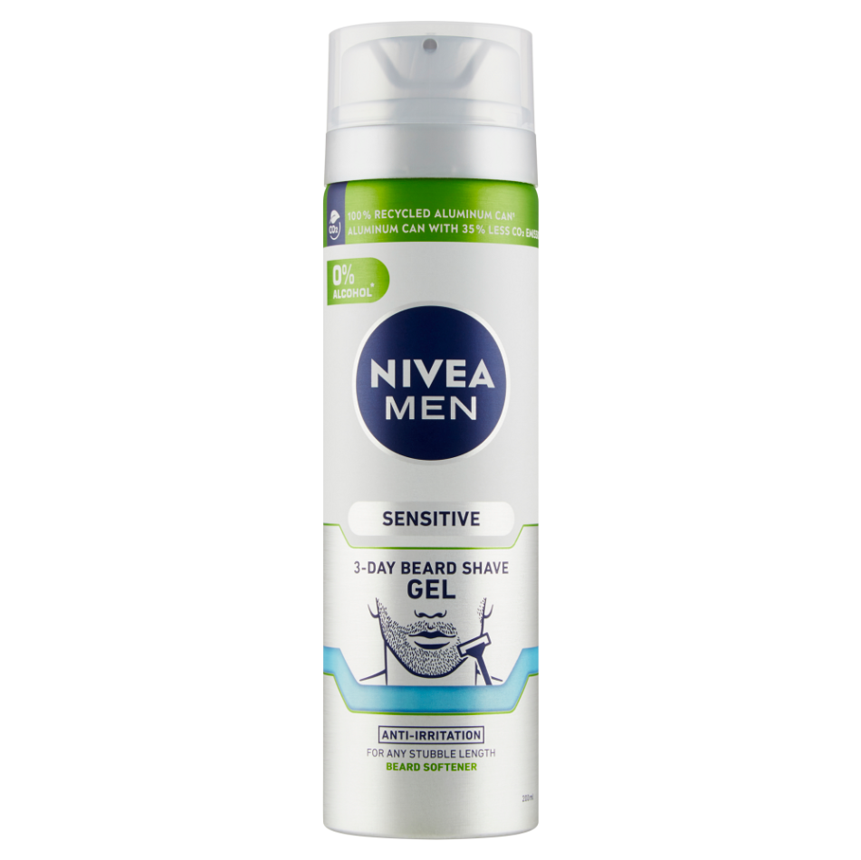 NIVEA Men Sensitive Gél na holenie na 3-dňové strnisko 200 ml