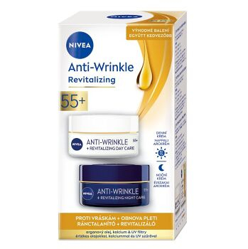 NIVEA Obnovujúci denný a nočný krém proti vráskam 55+ 2x 50 ml (Denné krémy) - Regeneračné, Hydratačný