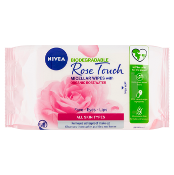 NIVEA Rose Touch Micelárne čistiace pleťové obrúsky 25 ks