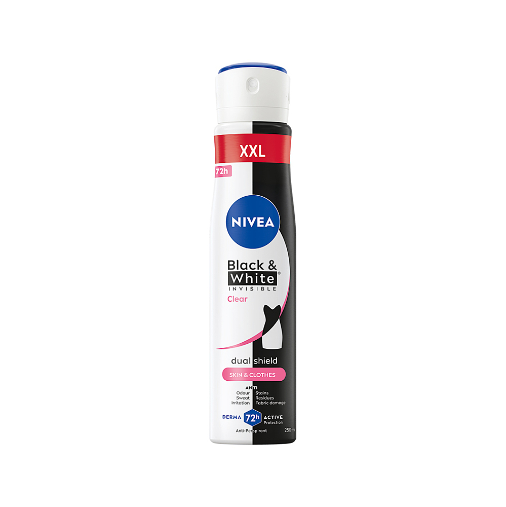 NIVEA Sprej Antiperspirant Black & White Invisible Clear 250 ml