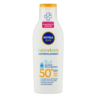 NIVEA Sun Detské mlieko na opaľovanie Sensitive OF 50+ 200 ml