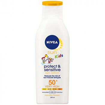 NIVEA Sun Protect&Sensitive Detské mlieko na opaľovanie OF 50+ 200 ml