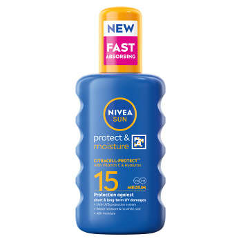 NIVEA Sun Sprej na opaľovanie OF 15 200 ml (Opaľovacie mlieka) - Vodeodolné