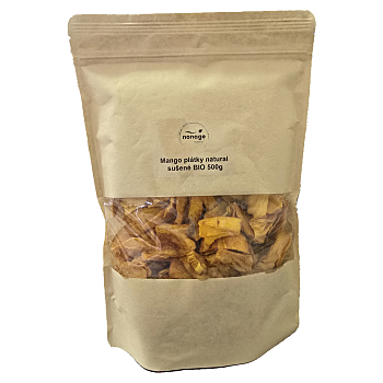 NONAGE Mango plátky sušené natural BIO 500 g (Sušené ovocie a zelenina) - Prírodné, Jednozložkové, BIO, Sladké, Jednodruhové