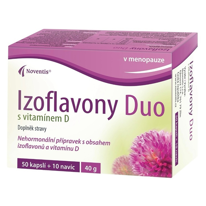 Noventis Izoflavony Duo + vitamin D bylinné kapsuly na podporu komfortu pri menopauze 60 tbl kúpite na Mojalekaren.sk