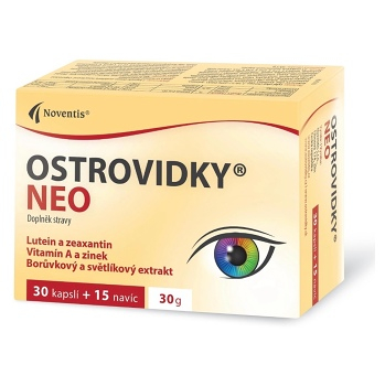 NOVENTIS Ostrovidky Neo 30 + 15 kapsúl ZADARMO (Zrak, oči) - Prírodné