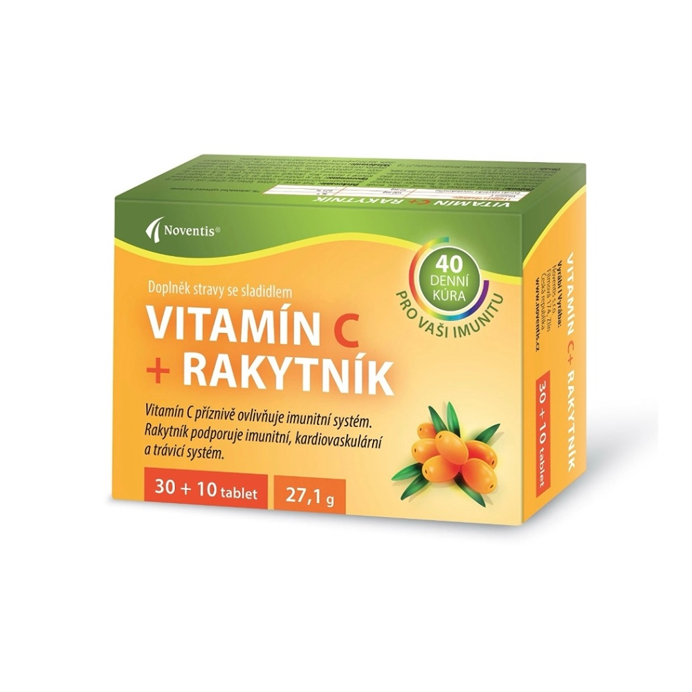 NOVENTIS Vitamín C + Rakytník 30 + 10 tabliet
