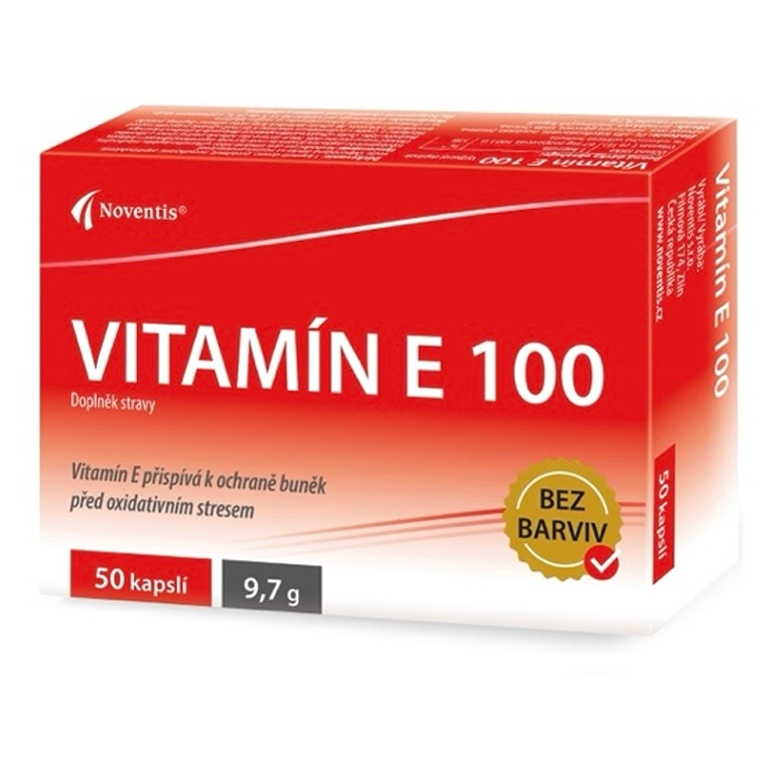 Noventis Vitamín E 100mg kapsuly na podporu ochrany buniek pred oxidačným stresom 50 cps kúpite na Mojalekaren.sk