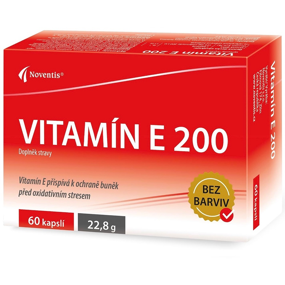 Noventis Vitamín E 200mg kapsuly na podporu ochrany buniek pred oxidačným stresom 60 cps kúpite na Mojalekaren.sk