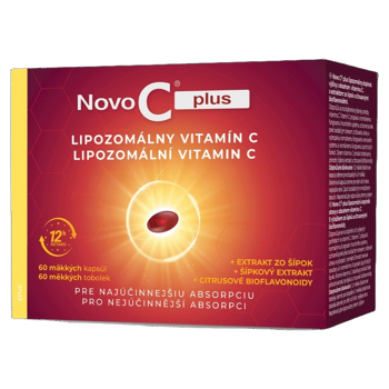 NOVO C Plus 60 mäkkých kapsúl (Vitamín C) - Viaczložkové, Lipozomálny, Postupné uvoľňovanie