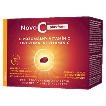 NOVO C plus Forte mäkké 60 kapsúl (Vitamín C) - Viaczložkové, Lipozomálny, Postupné uvoľňovanie