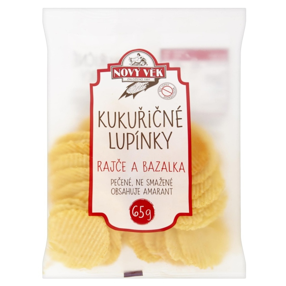 E-shop NOVÝ VEK Kukuričné ​​lupienky paradajka a bazalka 65 g