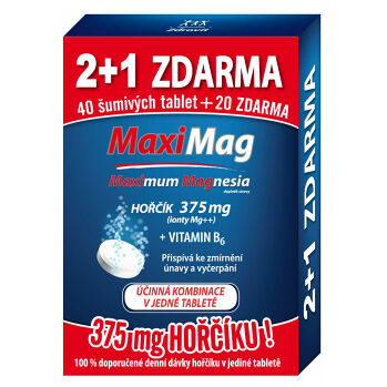 MAXIMAG Horčík 375 mg + vitamín B6 60 šumivých tabliet