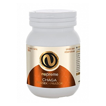 NUPREME Chaga prášok 100 kapsúl (Chaga (čaga)) - Prírodné, Jednozložkové