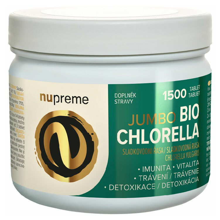 Nupreme Chlorella BIO tablety na podporu detoxikácie organizmu Jumbo 1500 tbl kúpite na Mojalekaren.sk