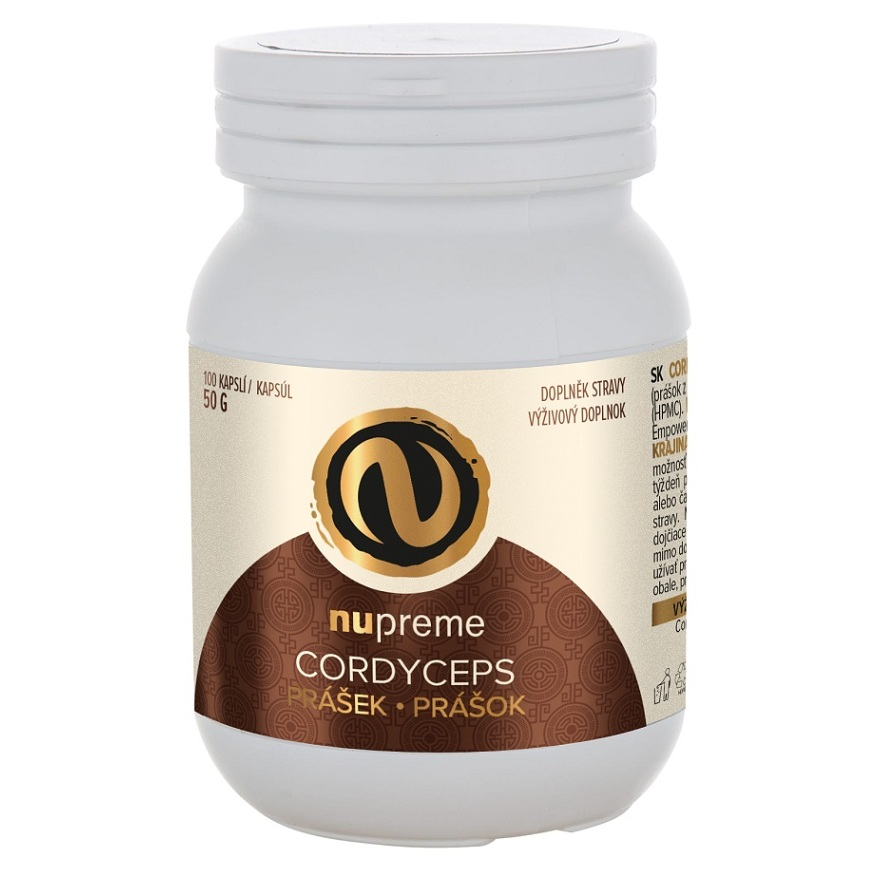 Nupreme Cordyceps biomasa prášok podpora imunity 100 cps