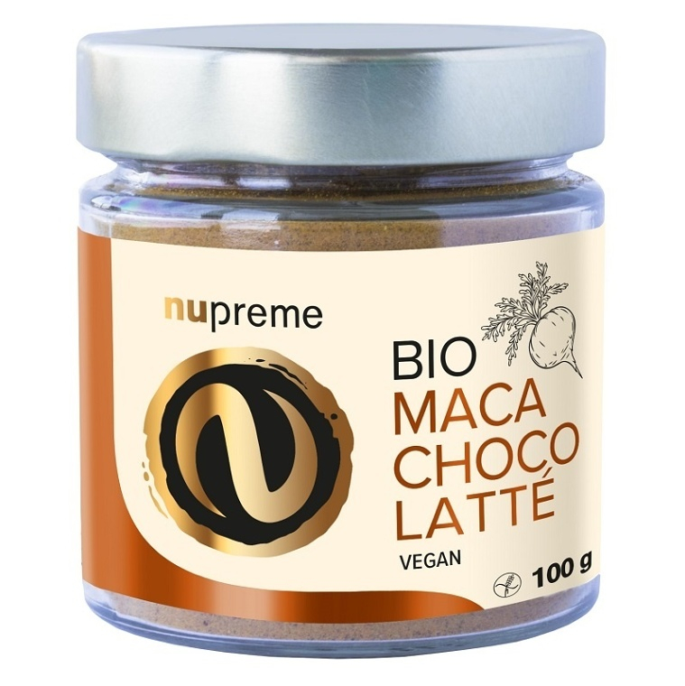 Nupreme Maca Choco Latté BIO prášok na prípravu nápoja na udržanie vitality 100 g