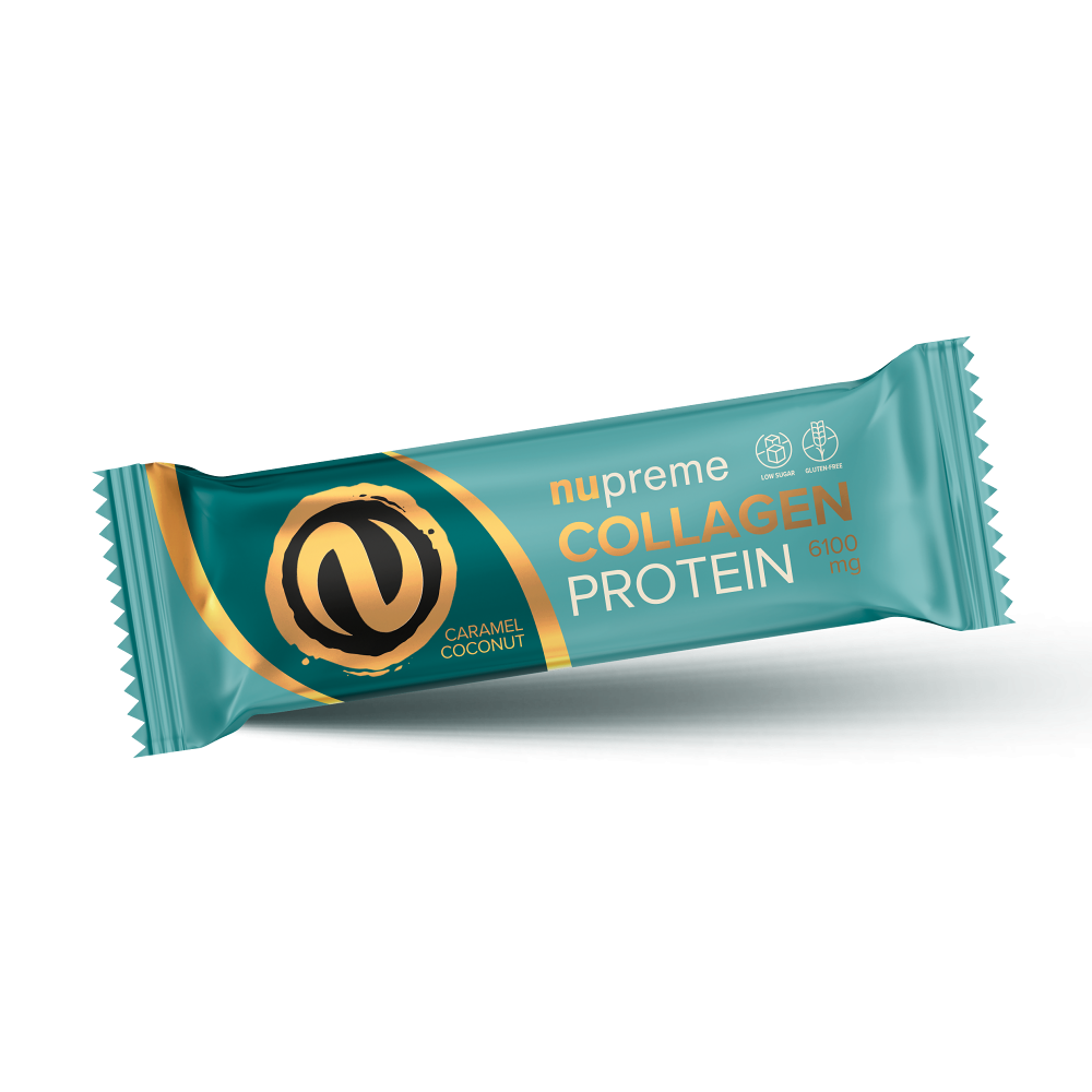 Nupreme Collagen Protein proteínová tyčinka s kolagénom príchuť Caramel Coconut 50 g