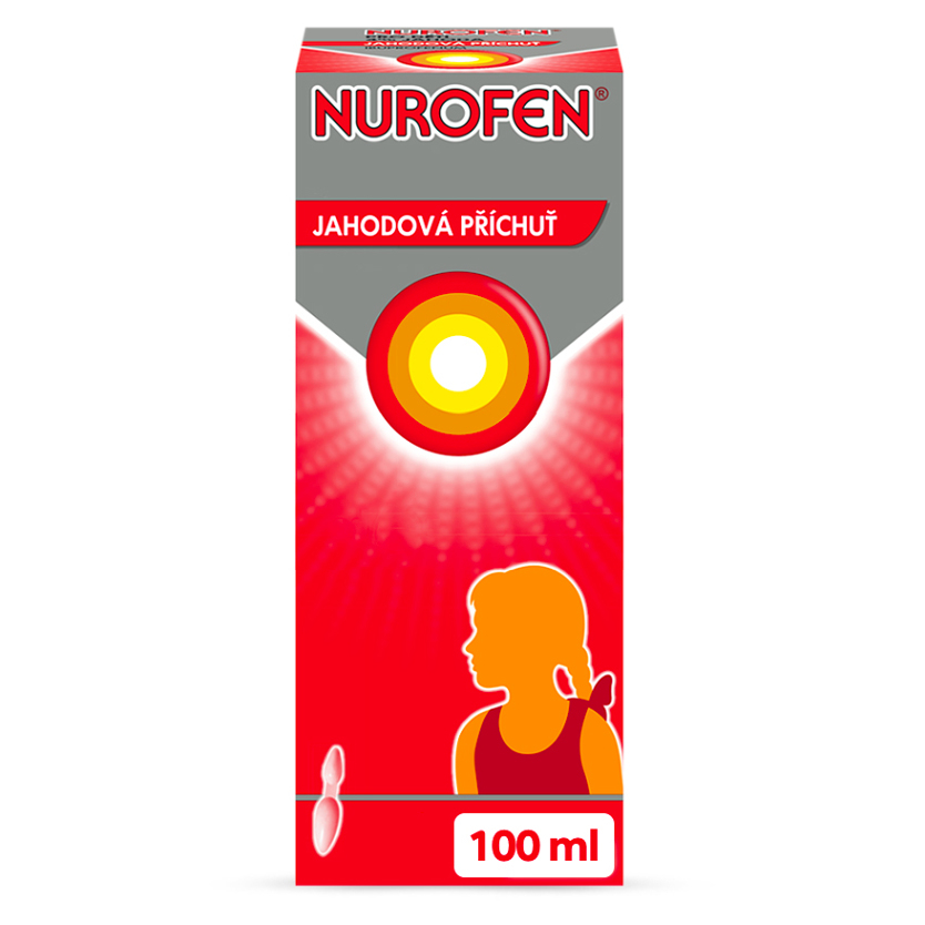 Nurofen Nurofen pre deti 4% jahoda 40 mg/ml perorálna suspenzia na zníženie horúčky a tlmenie bolesti pre deti 100 ml kúpite na Mojalekaren.sk