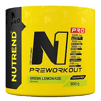 NUTREND N1 Pre koncentrovaný preworkout zelená malinovka 300 g (Pred tréningom)