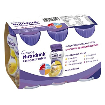 NUTRIDRINK Compact protein mix príchutí 6 x 125 ml (Výživa v chorobe a pre seniorov)