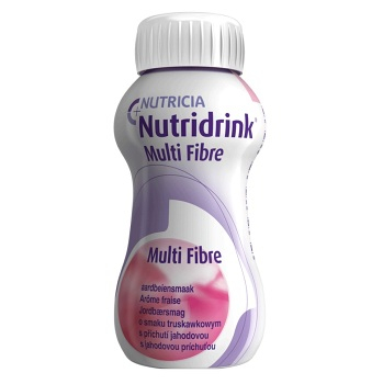 NUTRIDRINK Multifibre s príchuťou jahoda 4x200 ml