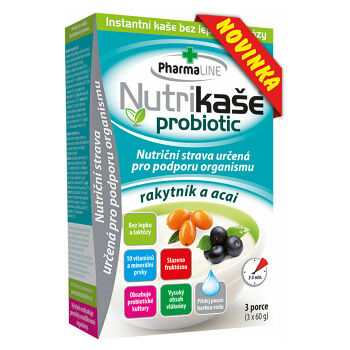 PHARMALINE Nutrikaša probiotic Rakytník a acai 3 x 60 g