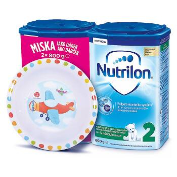 NUTRILON 2 Pokračovacie mlieko 2 x 800 g + Petite&Mars miska