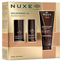 NUXE Exclusively Him Sprchový gél 200 ml + pleťový gél 50 ml + roll-on 50 ml Darčekové balenie