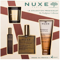 NUXE The Prodigieuse Collection Multifunkčný olej 100 ml + sprchový olej 100 ml + parfumová voda 15 ml + vonná sviečka 70 g Darčekové balenie