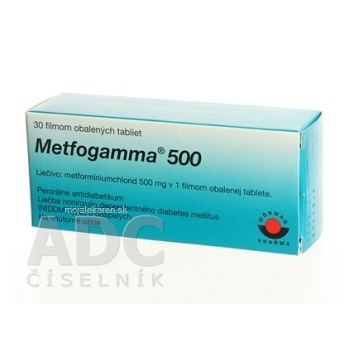 Príbalový leták - METFOGAMMA 500 tbl obd (blis.PVC/Al) 1x30 ks ...