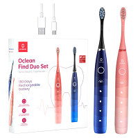 OCLEAN Flow Find Duo Set Red & Blue Sonické kefky 2 kusy