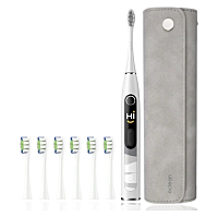 OCLEAN Sada sonická kefka X10 sivá 6x hlavica a puzdro