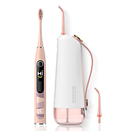 OCLEAN Sada ružová sonická kefka X10 a ústna sprcha W10