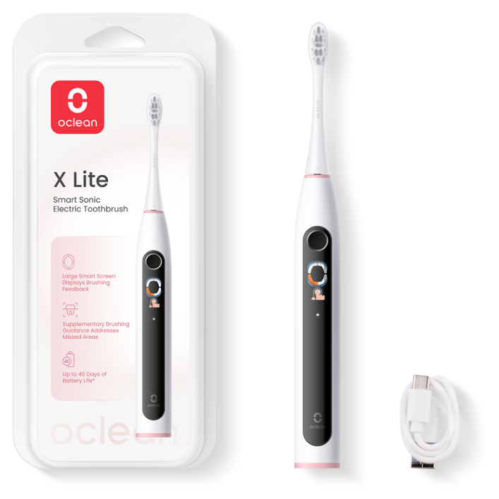 E-shop OCLEAN X Lite Grey Sonická kefka šedo-ružová 1 kus
