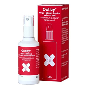 OCTIZY 1mg/g + 20mg/g dermálny roztok na rany 100 ml (Na hojenie rán a vredov)